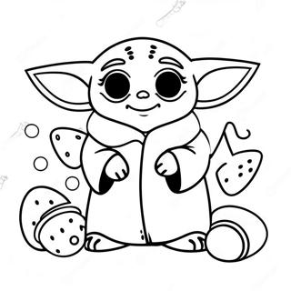 Cute Baby Yoda With Easter Eggs Coloring Page 71724-59269