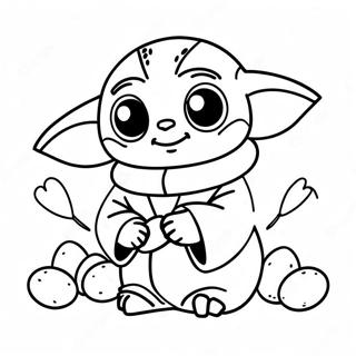 Cute Baby Yoda With Easter Eggs Coloring Page 71724-59270