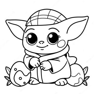 Cute Baby Yoda With Easter Eggs Coloring Page 71724-59272