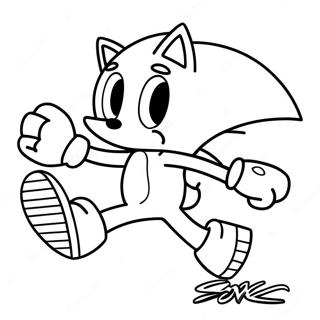 Sonic Running Fast Coloring Page 71734-59267