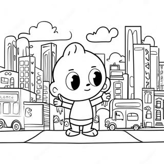 Charlie's Colorform City Coloring Pages