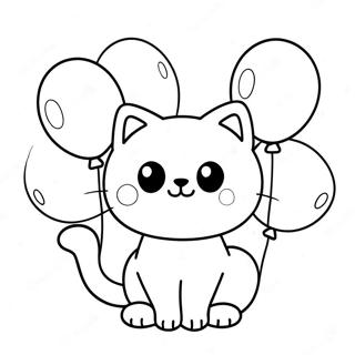 Splat The Cat With Colorful Balloons Coloring Page 71824-59341