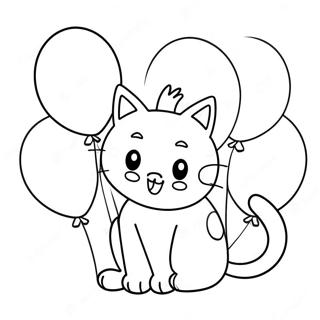 Splat The Cat With Colorful Balloons Coloring Page 71824-59342