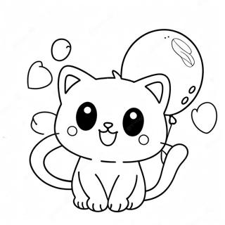 Splat The Cat With Colorful Balloons Coloring Page 71824-59343