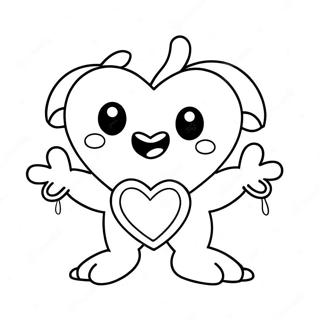 Cute Love Monster With Heart Coloring Page 71834-59353