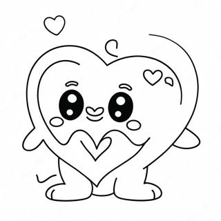 Cute Love Monster With Heart Coloring Page 71834-59356