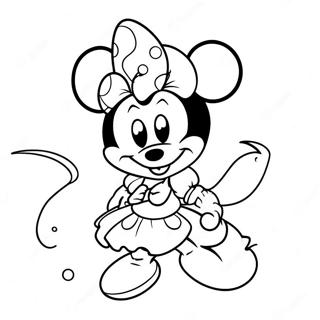 Minnie Mouse In Stylish Outfit Coloring Page 71874-59385