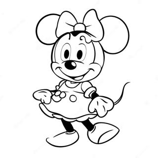 Minnie Mouse In Stylish Outfit Coloring Page 71874-59386