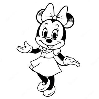 Minnie Mouse In Stylish Outfit Coloring Page 71874-59387