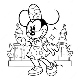 Minnie Mouse In Stylish Outfit Coloring Page 71874-59388