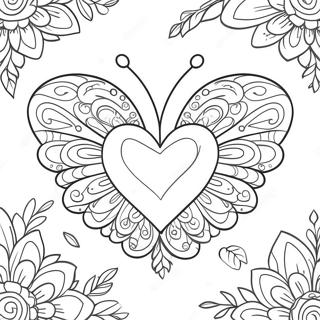 Heart Butterfly Coloring Page 71893-59391