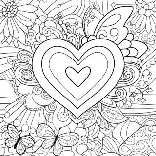 Heart Butterfly Coloring Page 71893-59392