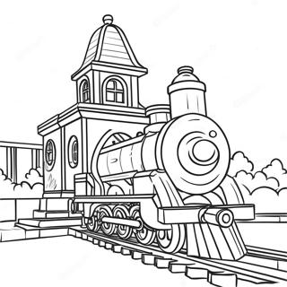 Colorful Lego Train Station Coloring Page 71924-59425