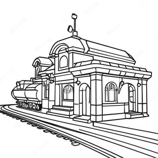 Colorful Lego Train Station Coloring Page 71924-59427