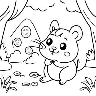 Cute Hamster And Gretel Adventure Coloring Page 71934-59432