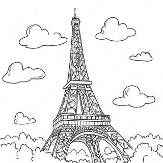 Paris Eiffel Tower Coloring Page 7204-5858