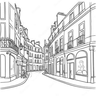 Charming Parisian Street Scene Coloring Page 7205-5861