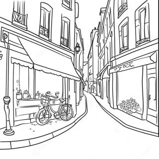 Charming Parisian Street Scene Coloring Page 7205-5863