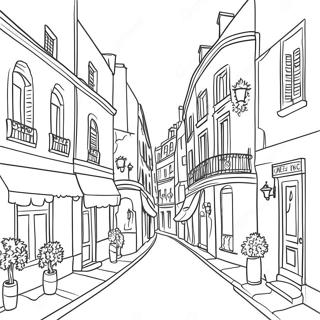 Charming Parisian Street Scene Coloring Page 7205-5864