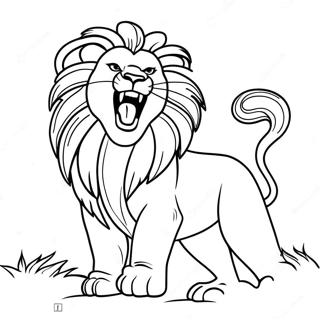 Majestic Lion Roaring Coloring Page 72084-59551