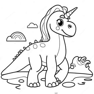 Unicorn Dinosaur Coloring Page 72123-59587