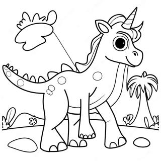 Unicorn Dinosaur Coloring Pages