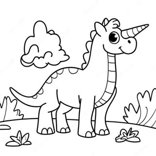 Magical Unicorn Dinosaur Adventure Coloring Page 72124-59582