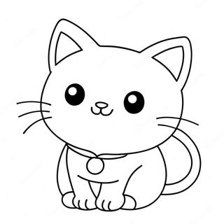 Kawaii Cute Cat Coloring Pages