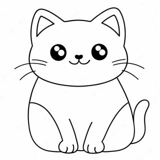 Kawaii Cute Cat Coloring Page 72184-59622