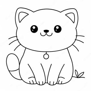 Kawaii Cute Cat Coloring Page 72184-59623