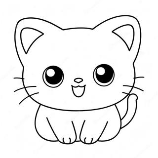 Kawaii Cute Cat Coloring Pages