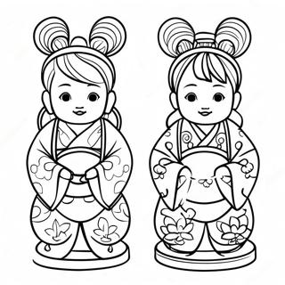 Traditional Hinamatsuri Dolls Coloring Page 72215-59649