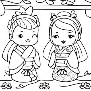 Traditional Hinamatsuri Dolls Coloring Page 72215-59650