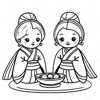 Traditional Hinamatsuri Dolls Coloring Page 72215-59652