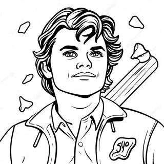 Steve Harrington With Bat Coloring Page 72235-59663