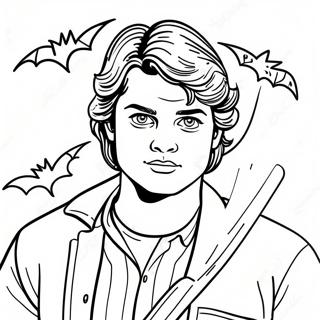 Steve Harrington With Bat Coloring Page 72235-59664