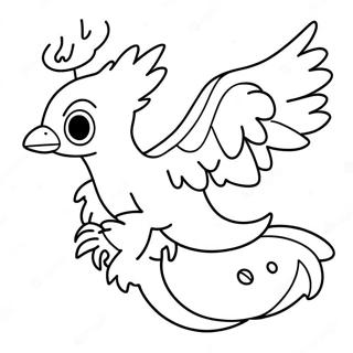 Fiery Moltres Flying Coloring Page 72265-59685