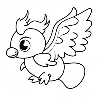 Fiery Moltres Flying Coloring Page 72265-59687