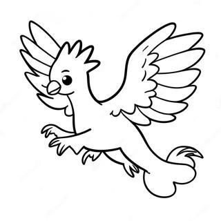 Fiery Moltres Flying Coloring Page 72265-59688