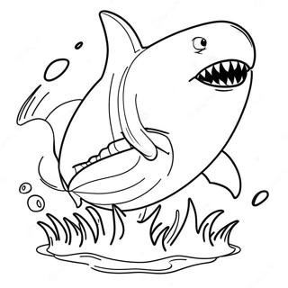 King Shark In Action Coloring Page 72275-59700