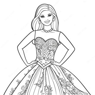 Barbie In A Sparkly Dress Coloring Page 72285-59701