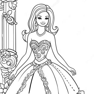 Barbie In A Sparkly Dress Coloring Page 72285-59703