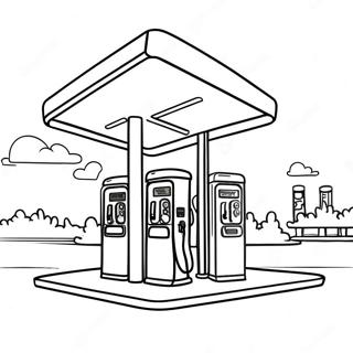 Gas Station Coloring Pages