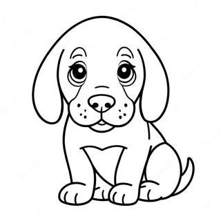 Cute Bloodhound Puppy Coloring Page 72315-59726