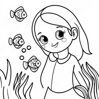 Deema With Colorful Fish Coloring Page 72415-59805