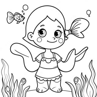 Deema With Colorful Fish Coloring Page 72415-59807