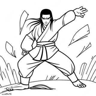 Neji In Dynamic Battle Pose Coloring Page 72425-59814