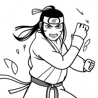 Neji In Dynamic Battle Pose Coloring Page 72425-59816