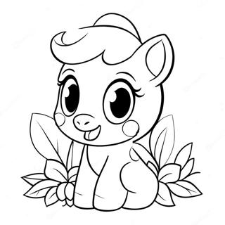 Cute Apple Bloom With Flowers Coloring Page 72445-59831