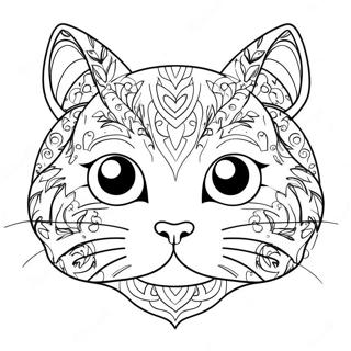 Cute Cat Head Coloring Page 72465-59847